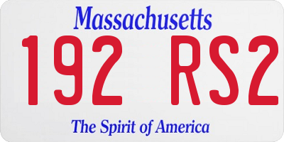 MA license plate 192RS2