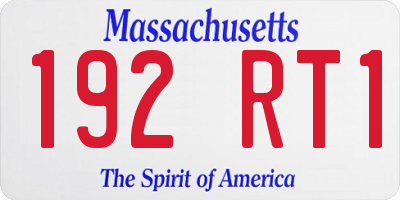 MA license plate 192RT1