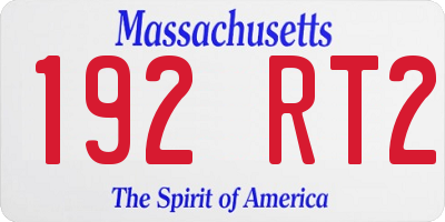 MA license plate 192RT2