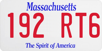 MA license plate 192RT6