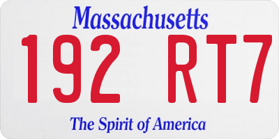 MA license plate 192RT7