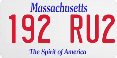 MA license plate 192RU2