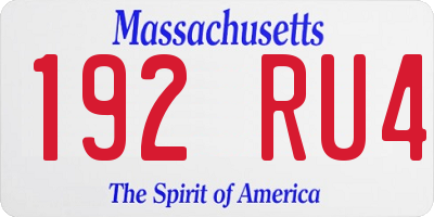 MA license plate 192RU4