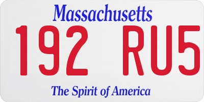 MA license plate 192RU5