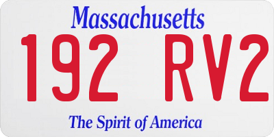MA license plate 192RV2