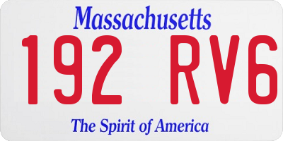 MA license plate 192RV6