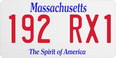MA license plate 192RX1