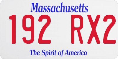 MA license plate 192RX2