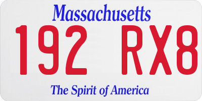 MA license plate 192RX8
