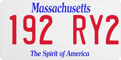 MA license plate 192RY2