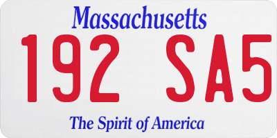 MA license plate 192SA5