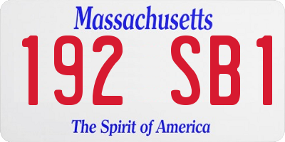 MA license plate 192SB1