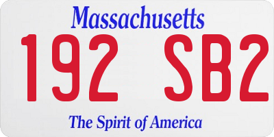 MA license plate 192SB2