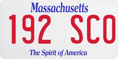 MA license plate 192SC0