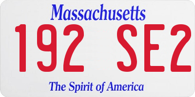 MA license plate 192SE2