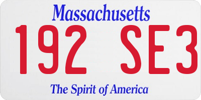 MA license plate 192SE3