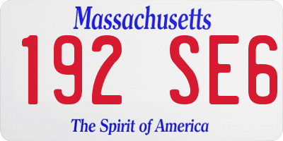 MA license plate 192SE6