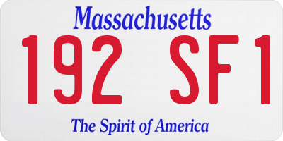 MA license plate 192SF1