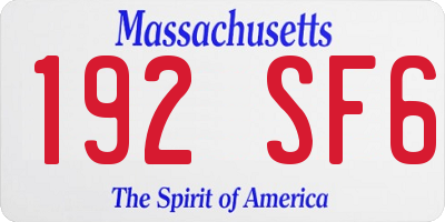 MA license plate 192SF6