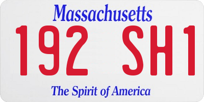 MA license plate 192SH1
