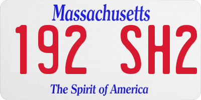 MA license plate 192SH2