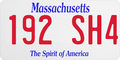 MA license plate 192SH4