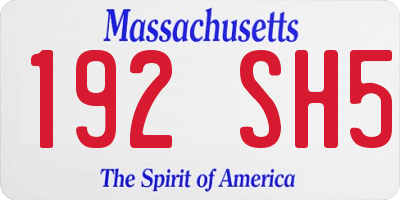 MA license plate 192SH5