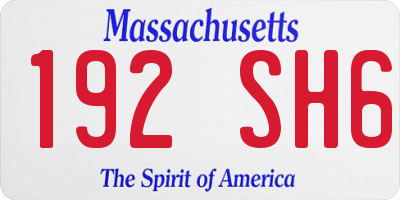 MA license plate 192SH6