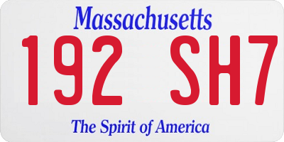 MA license plate 192SH7