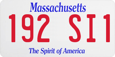 MA license plate 192SI1
