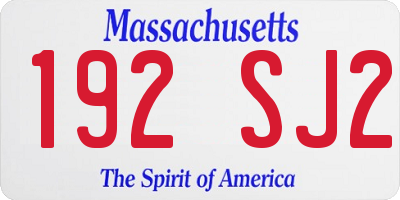 MA license plate 192SJ2