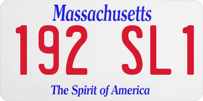 MA license plate 192SL1