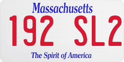 MA license plate 192SL2
