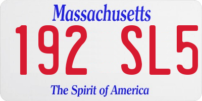 MA license plate 192SL5
