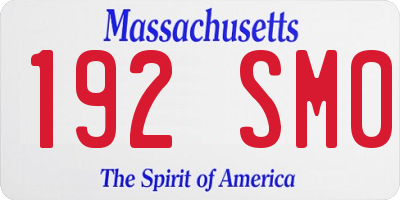 MA license plate 192SM0