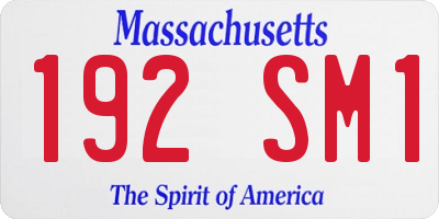 MA license plate 192SM1