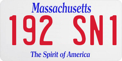 MA license plate 192SN1