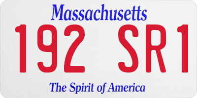 MA license plate 192SR1