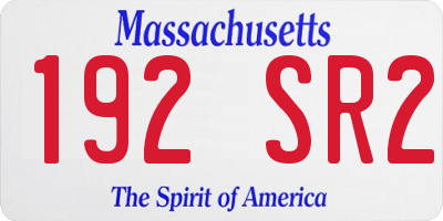 MA license plate 192SR2