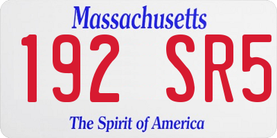 MA license plate 192SR5