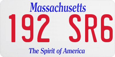 MA license plate 192SR6