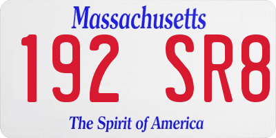 MA license plate 192SR8