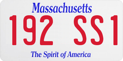 MA license plate 192SS1