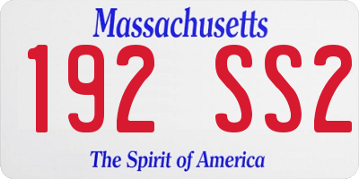 MA license plate 192SS2