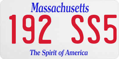 MA license plate 192SS5