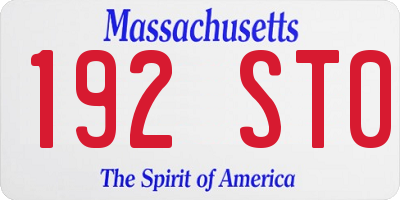 MA license plate 192ST0