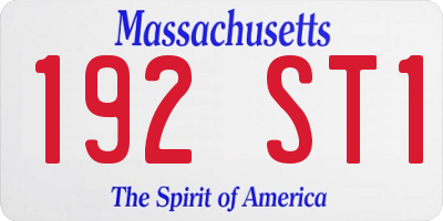 MA license plate 192ST1