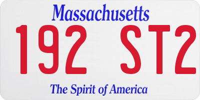 MA license plate 192ST2