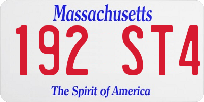 MA license plate 192ST4
