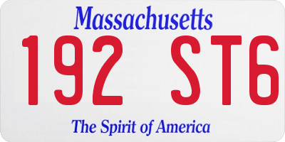 MA license plate 192ST6